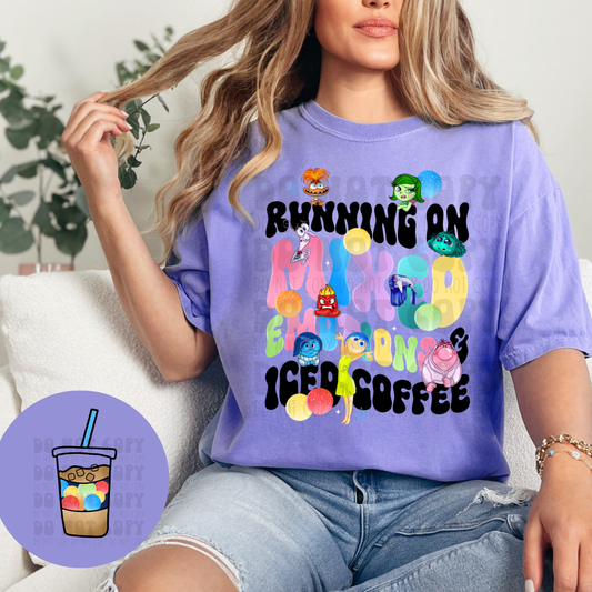 MIXED EMOTIONS AND ICED COFFEE W/POCKET - DTF TRANSFER