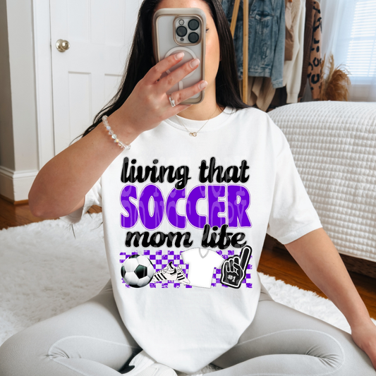 SOCCER MOM LIFE PURPLE - DTF TRANSFER