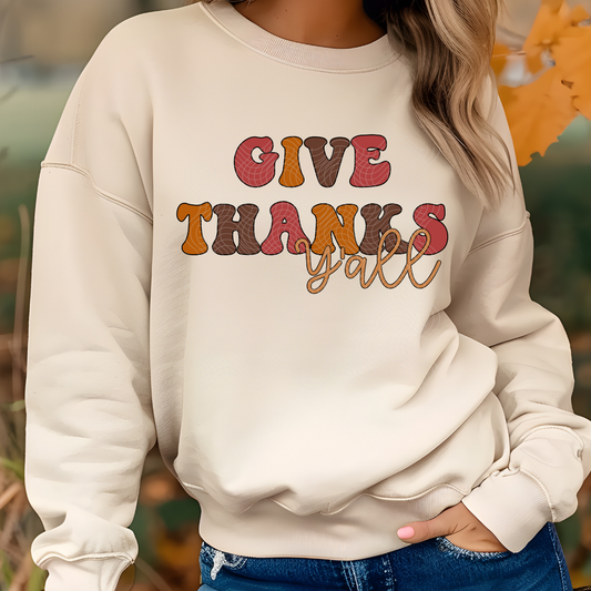 GIVE THANKS YALL - DTF TRANSFER