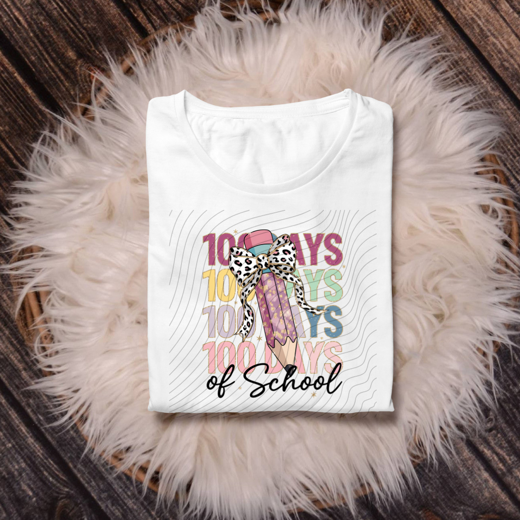 100 DAYS OF SCHOOL PENCIL - DTF TRANSFER