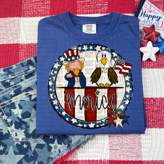 MERICA LIGHT YELLOW HAIR - DTF TRANSFER