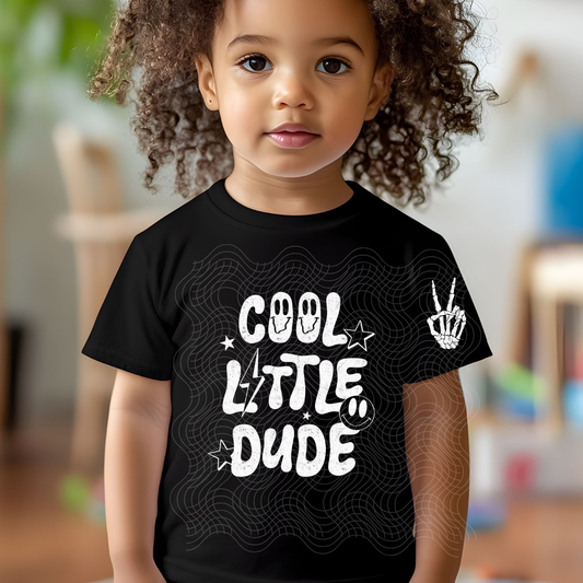 COOL LITTLE DUDE WHT W/ POCKET - DTF TRANSFER