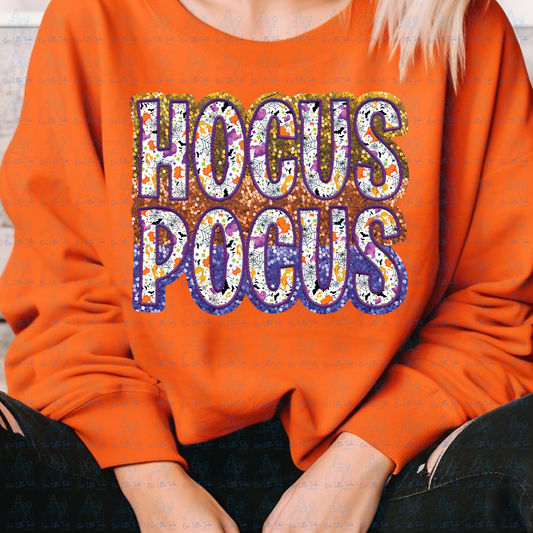 HP PATTERN - EMBROIDERY & FAUX SEQUINS - DTF TRANSFER