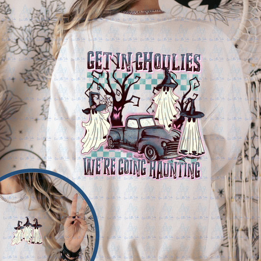 GET IN GHOULIES GHOSTIES W/POCKET - DTF TRANSFER