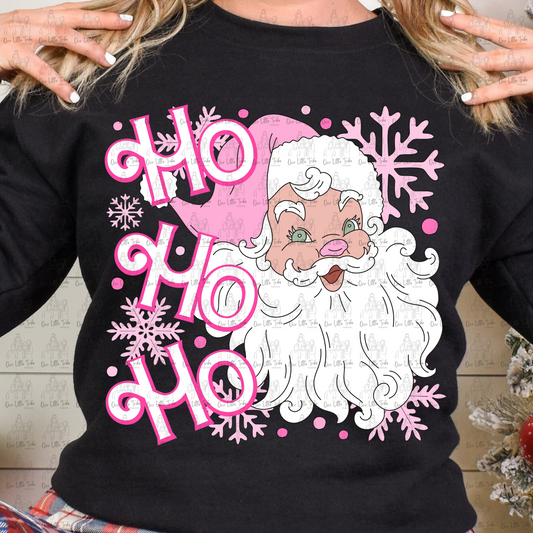 HO HO HO SANTA PINK - DTF TRANSFER