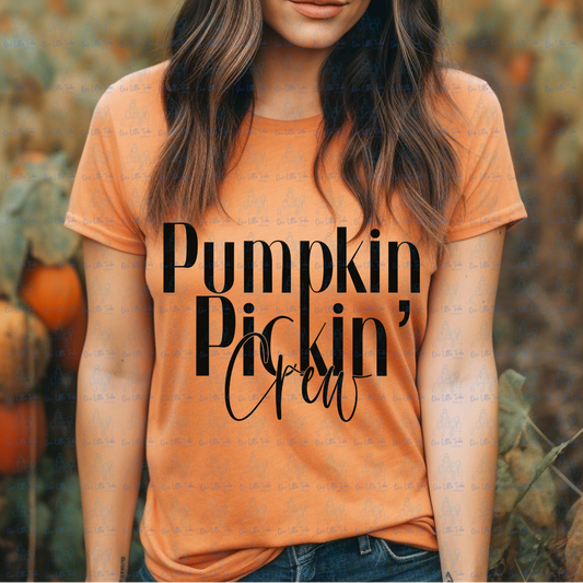 PUMPKIN PICKIN CREW - BLACK - DTF TRANSFER
