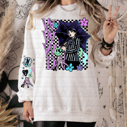 WEDNESDAY WWWD W/ UNIVERSITY SLEEVE - DTF TRANSFER