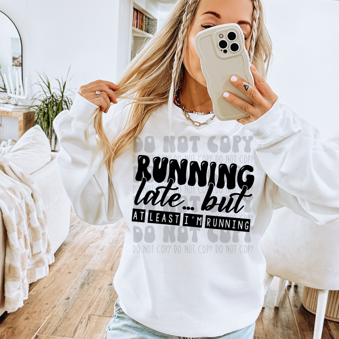 RUNNING LATE BLK - DTF TRANSFER
