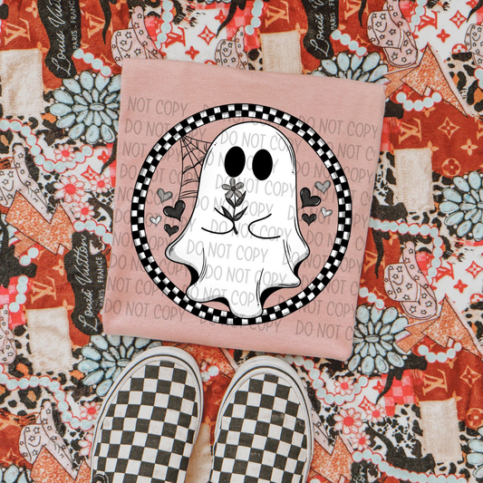 GHOST PLAID CIRCLE - DTF TRANSFER