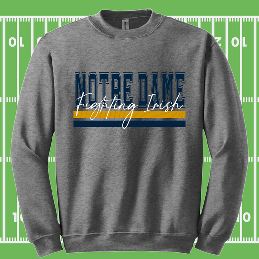 ND NAVY STRIPE AND SCRIPT - DTF TRANSFER