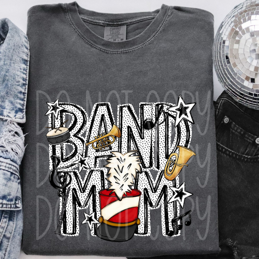 BAND MOM, RED - DTF TRANSFER