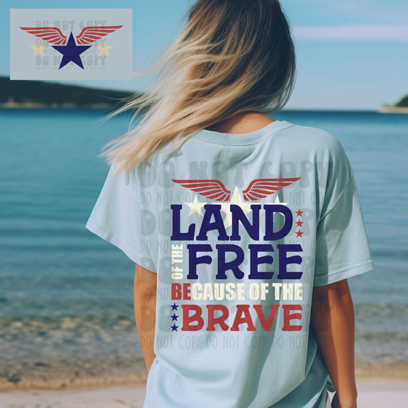 LAND OF THE FREE BRIGHT NO DISTRESS - FRONT AND BACK - DTF TRANSFER