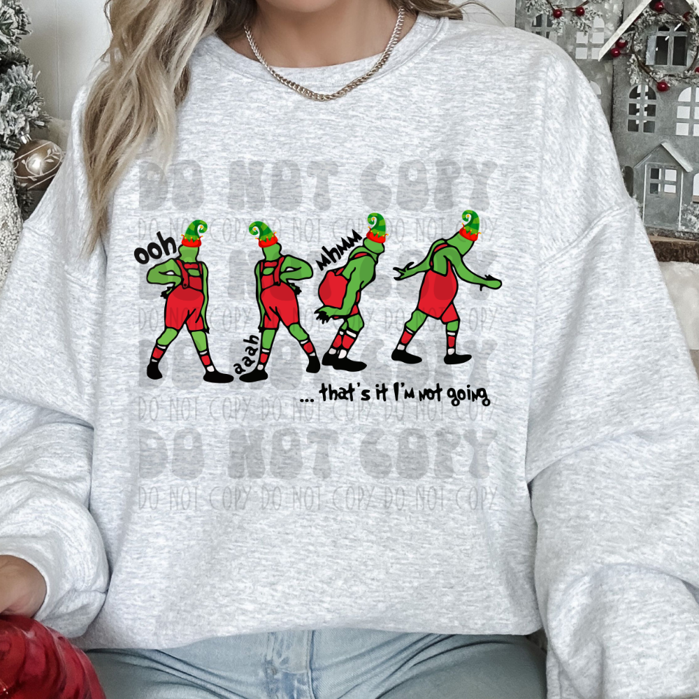 OOH AAAH MHMM IM NOT GOING ELF HAT - DTF TRANSFER