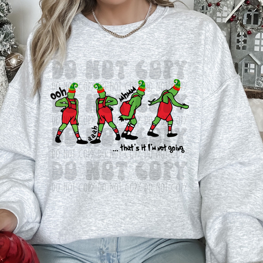 OOH AAAH MHMM IM NOT GOING ELF HAT - DTF TRANSFER