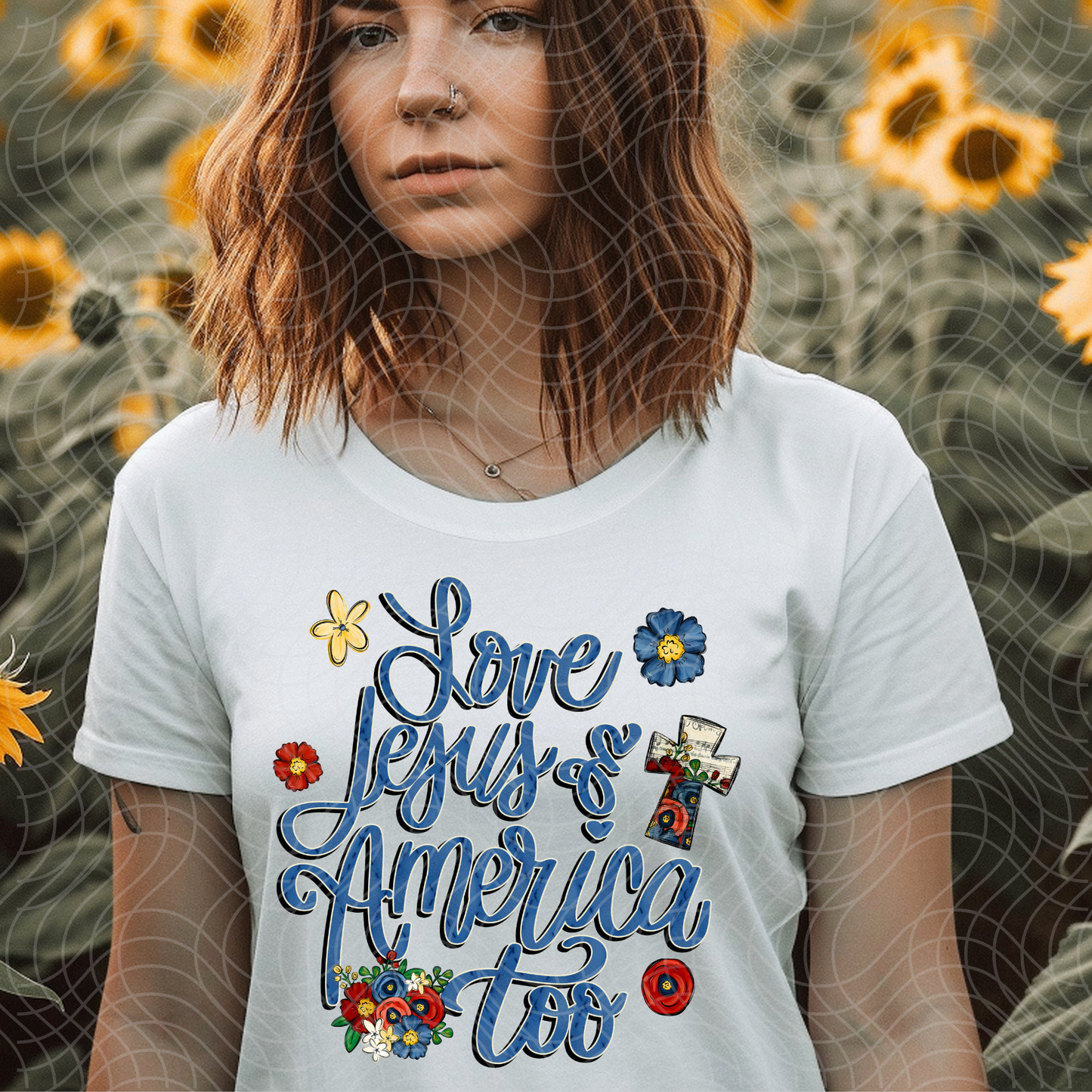 LOVE JESUS AND AMERICA TOO - DTF TRANSFER
