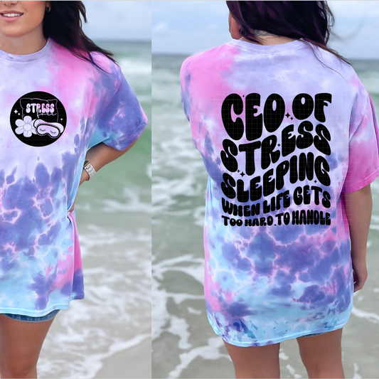 STRESS SLEEPING BLK W/POCKET - DTF TRANSFER