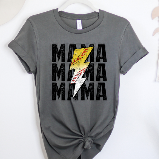 MAMA STACKED SOFTBALL/BASEBALL BOLT - DTF TRANSFER