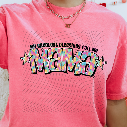 MAMA GREATEST BLESSINGS BLK OUTLINE - DTF TRANSFER