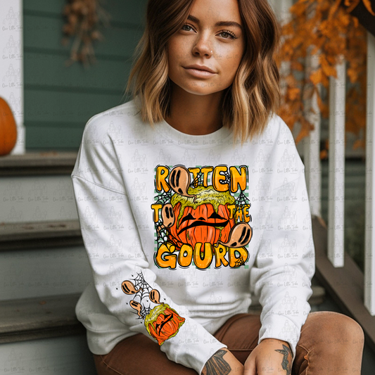 ROTTEN TO THE GOURD W/SLEEVE - DTF TRANSFER
