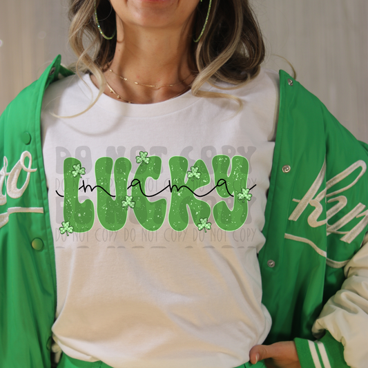 LUCKY MAMA BLK - DTF TRANSFER