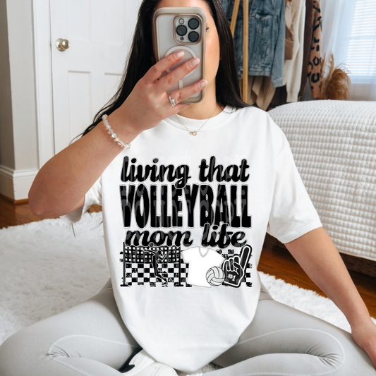 VOLLEYBALL MOM LIFE BLACK - DTF TRANSFER