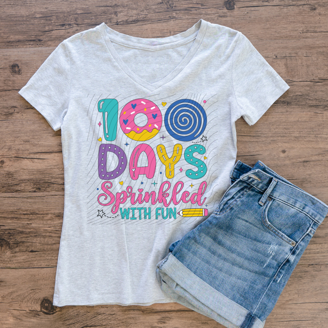 100 DAYS OF SCHOOL SPRINKLED - DTF TRANSFER