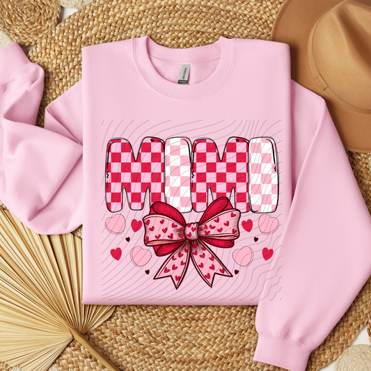 MIMI PINK RED CHECK - DTF TRANSFER