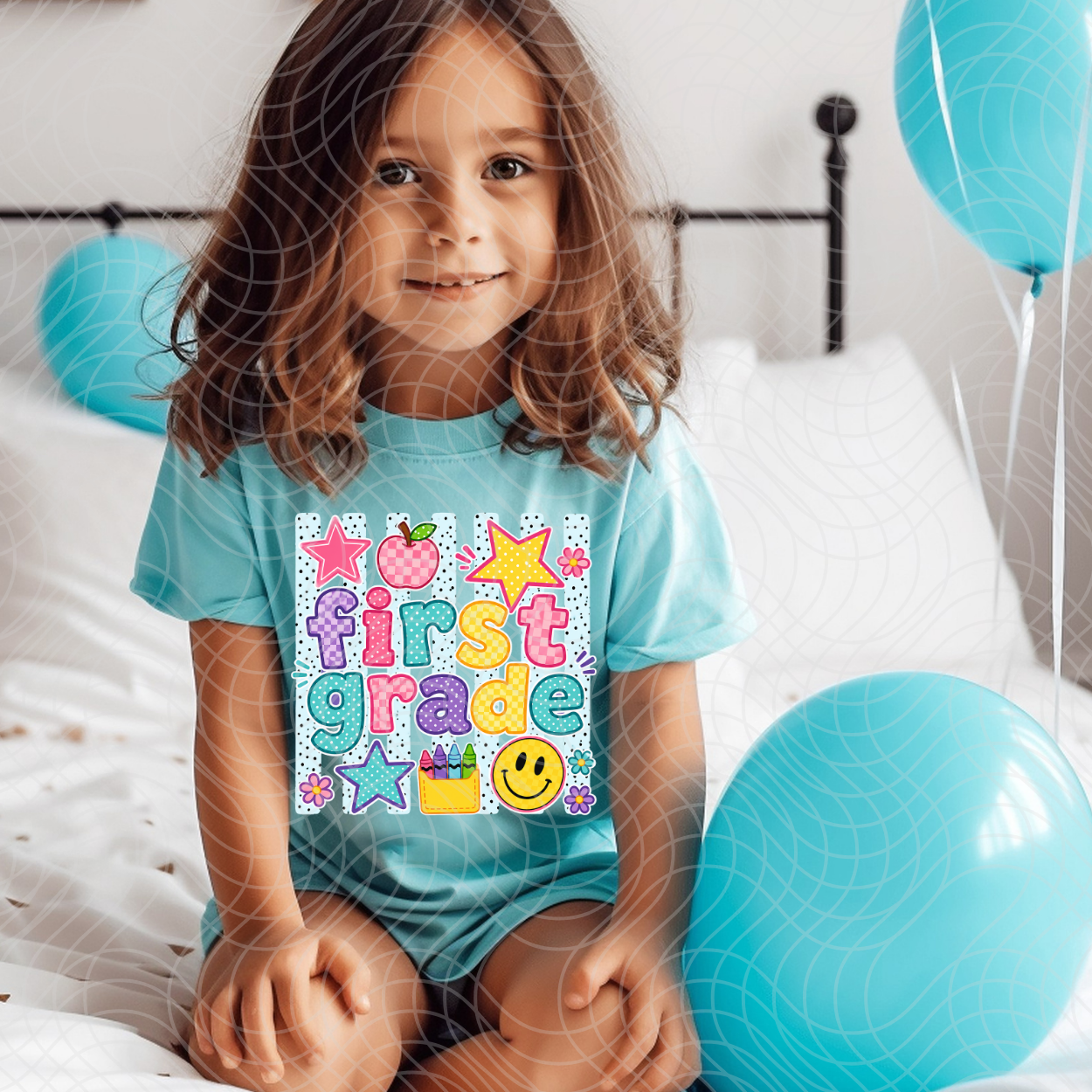 FIRST GRADE POLKA DOT STRIPES - DTF TRANSFER