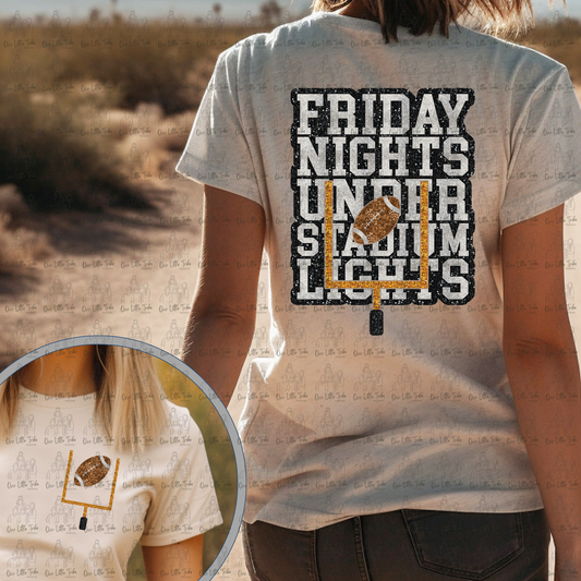 FRIDAY NIGHT LIGHTS  W/ POCKET - SEQUINS - DTF TRANSFER