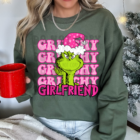 GRINCHY STACKED GREEN GUY GIRLFRIEND - PINK - DTF TRANSFER