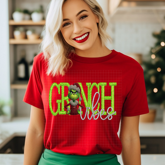 GREEN GUY VIBES FAUX EMBROIDERY - DTF TRANSFER
