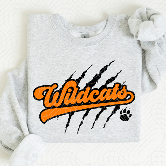 WILDCATS SCRATCH , ORANGE - DTF TRANSFER