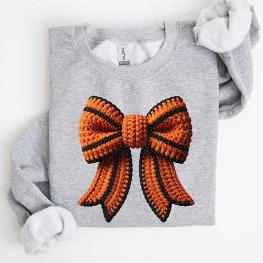 FAUX YARN BASKETBALL BOW - DTF TRANSFER