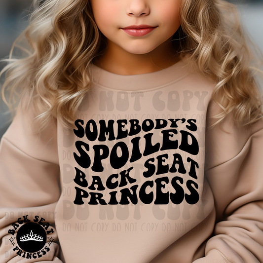 BACK SEAT PRINCESS - BLACK - DTF TRANSFER