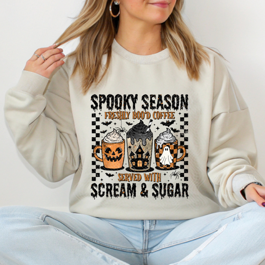 SCREAM AND SUGAR BLK TEXT - DTF TRANSFER