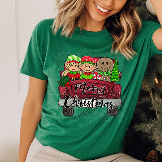 MERRY CHRISTMAS TRUCK - DTF TRANSFER