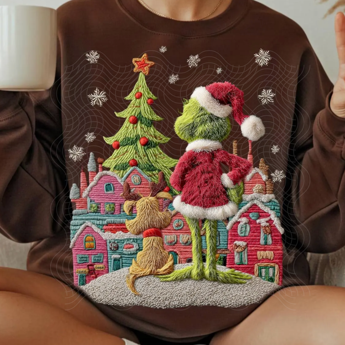 FAUX YARN CHRISTMAS SCENE - DTF TRANSFER