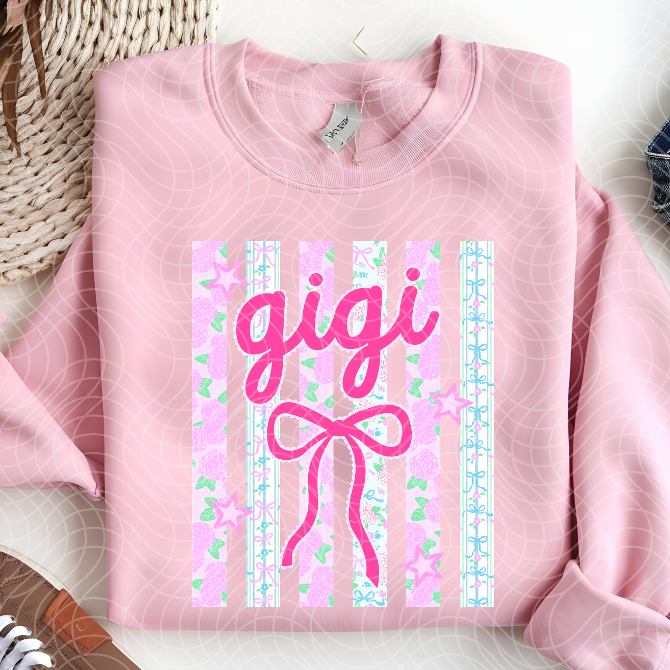 GIGI FLORAL STRIPE - DTF TRANSFER