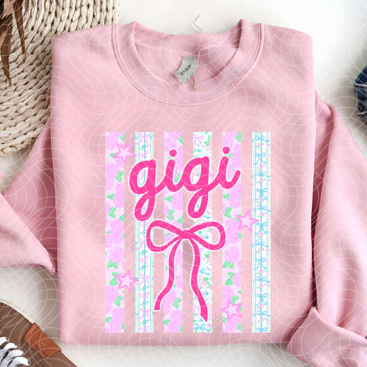 GIGI FLORAL STRIPE - DTF TRANSFER