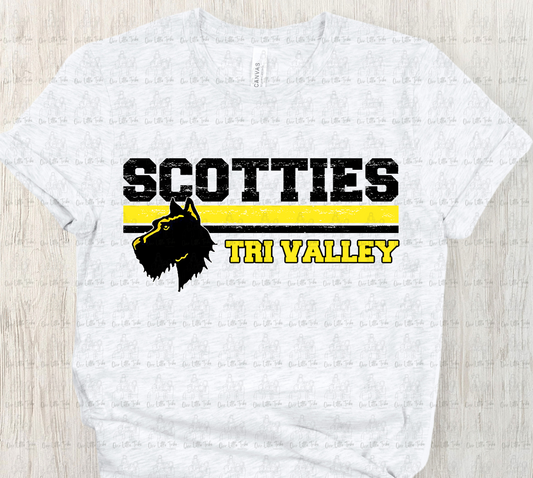 TV SCOTTIES DISTRESSED - DTF TRANSFER