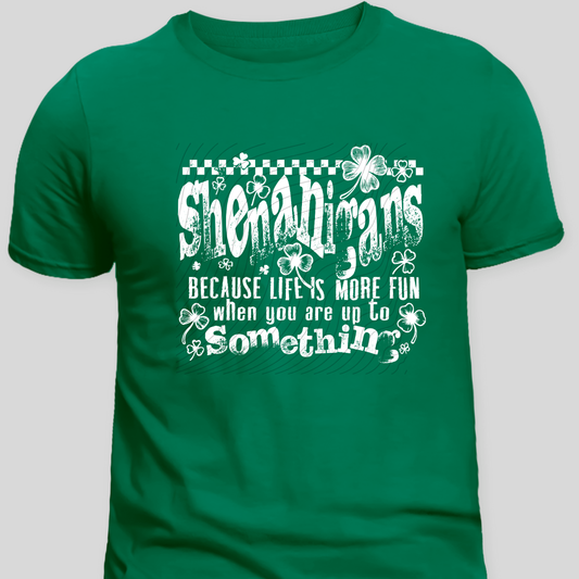 SHENANIGANS WHITE DISTRESSED - DTF TRANSFER