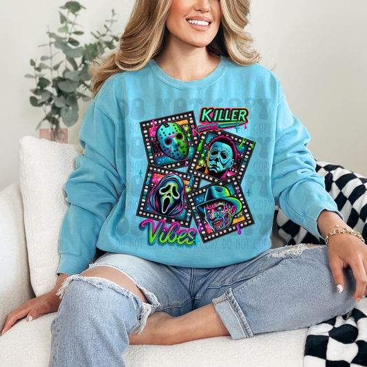KILLER VIBES NO DISTRESS FAUX EMBROIDERY - DTF TRANSFER
