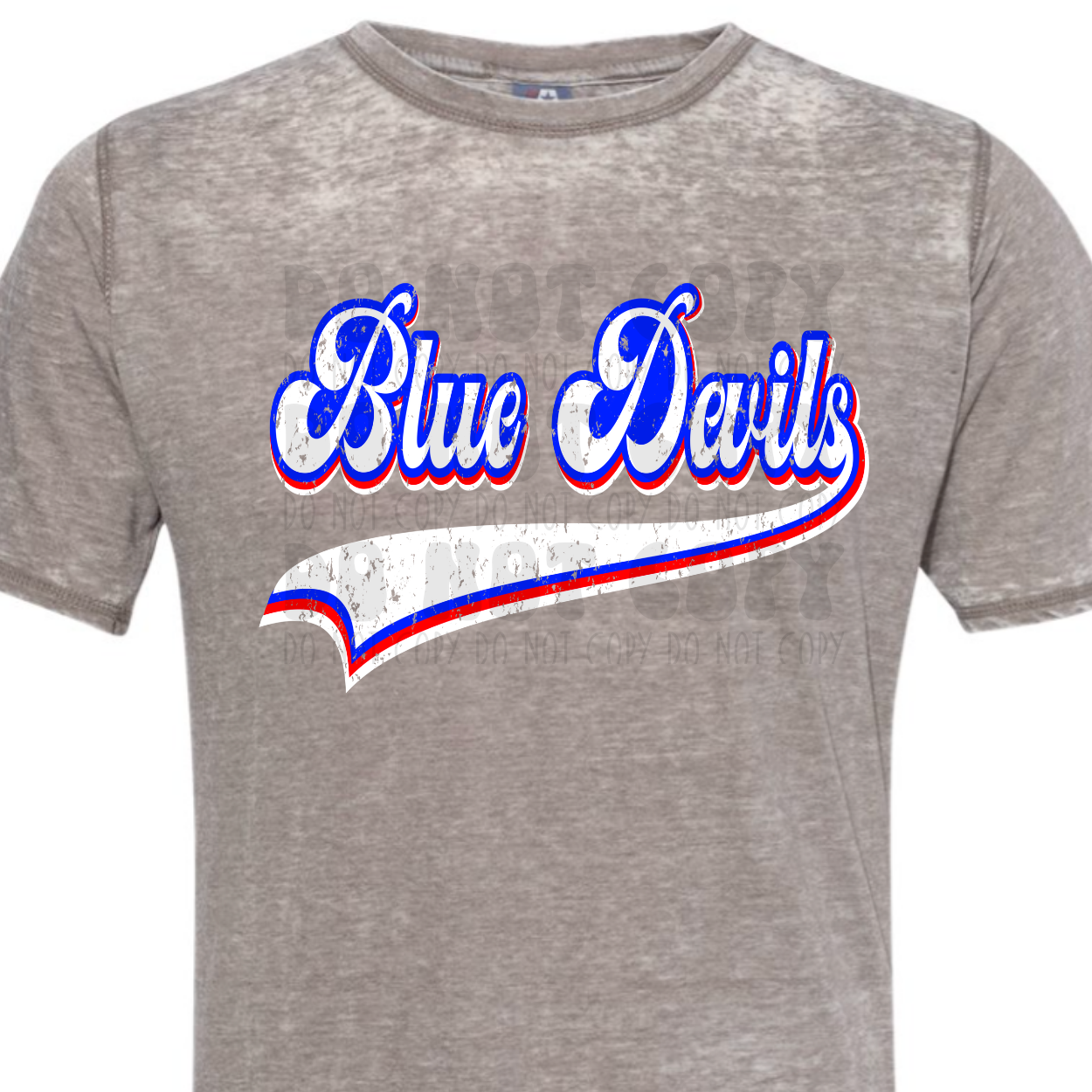 BLUE DEVILS RETRO DISTRESSED - DTF TRANSFER