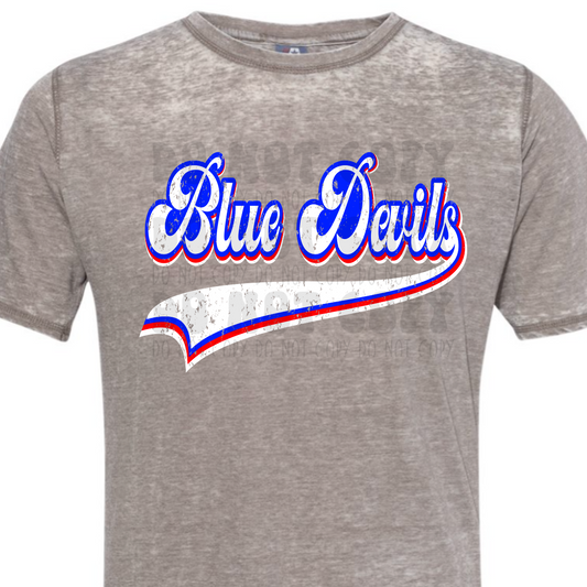 BLUE DEVILS RETRO DISTRESSED - DTF TRANSFER