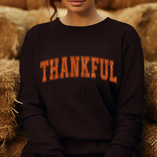 THANKFUL - ORANGE DISTRESED - DTF TRANSFER
