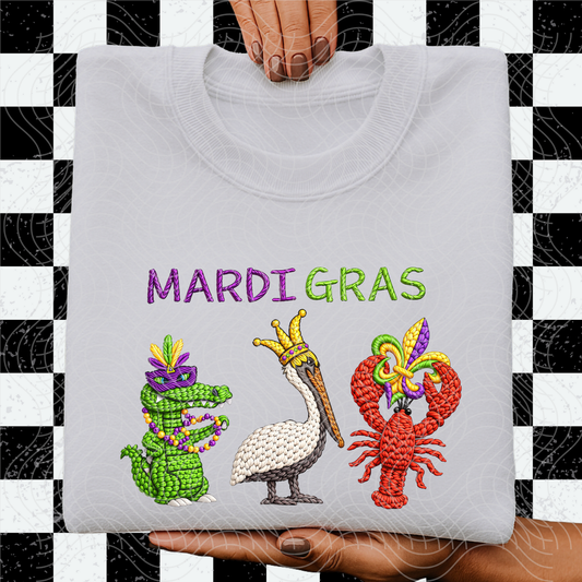 MARDI GRAS CHARACTER FAUX YARN - DTF TRANSFER