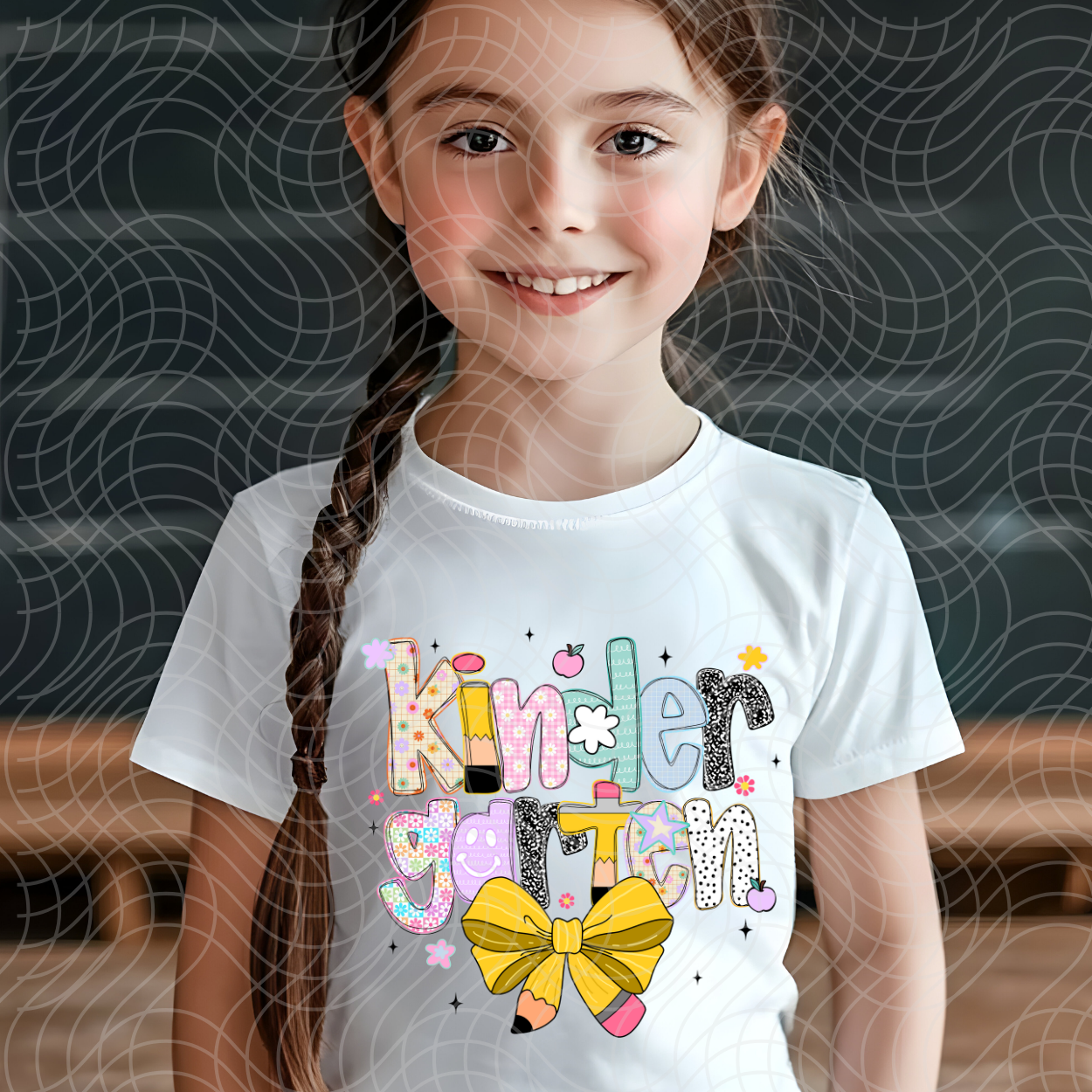 KINDERGARTEN PENCIL BOW - DTF TRANSFER