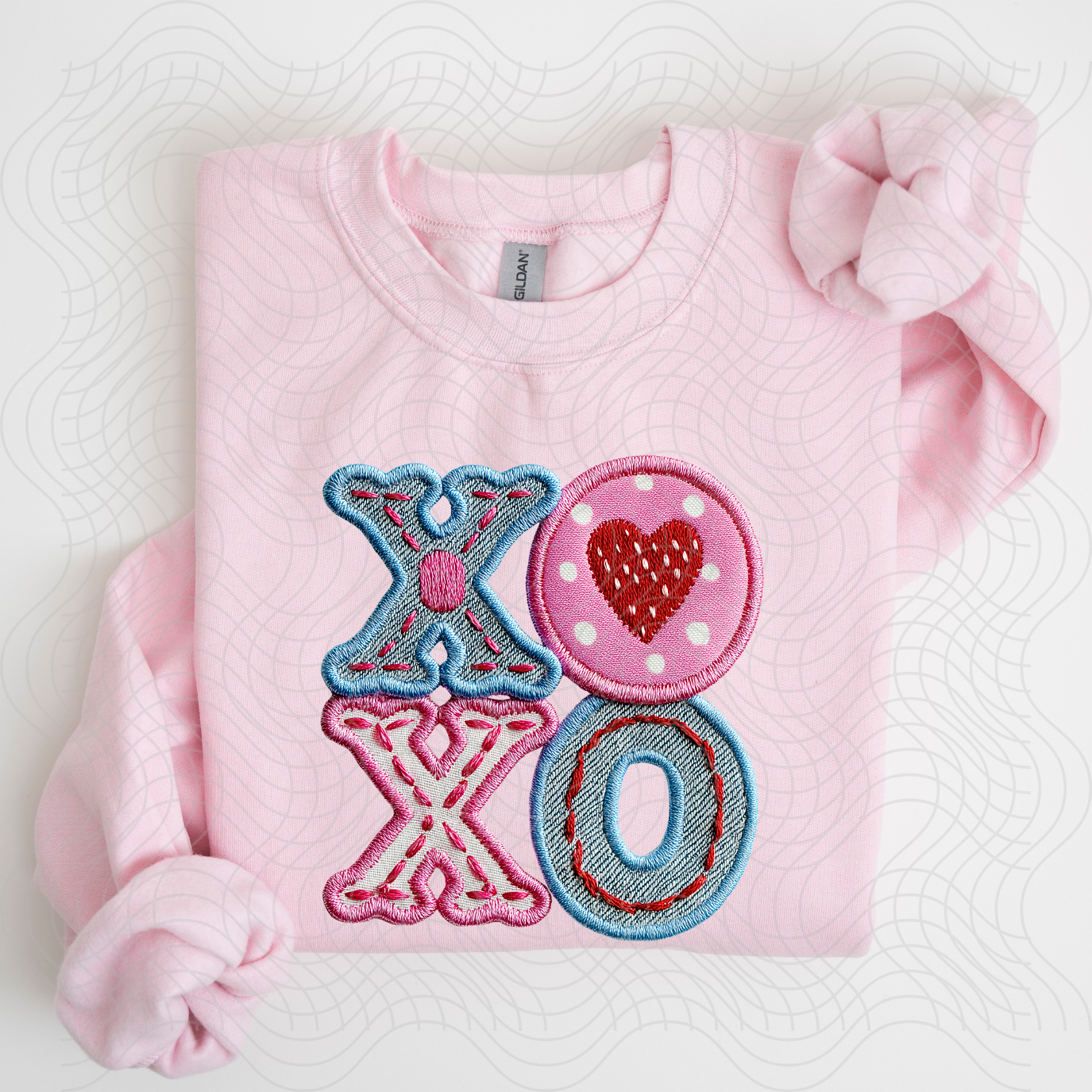 FAUX EMBROIDERY XOXO - DTF TRANSFER
