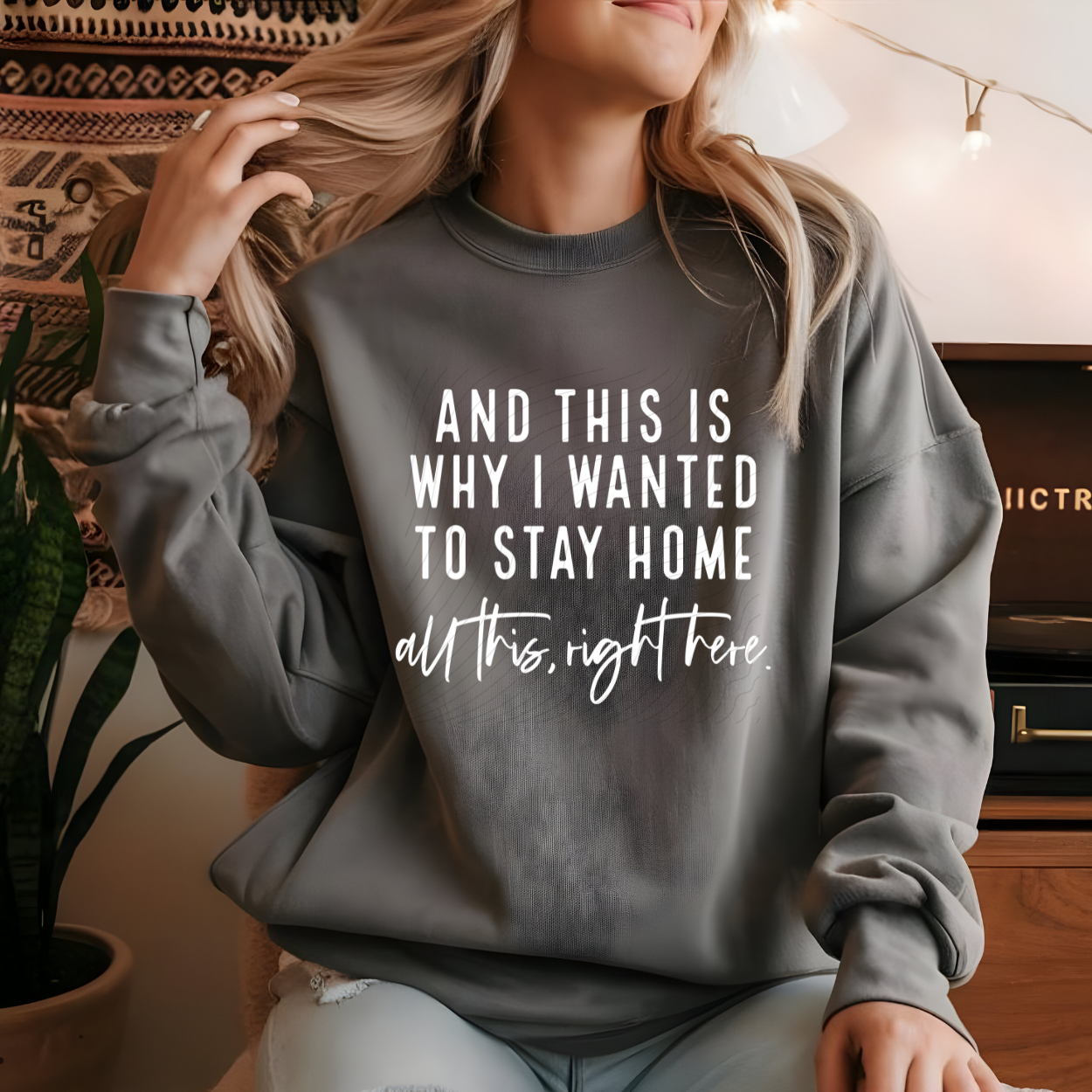 WANTED TO STAY HOME WHITE - DTF TRANSFER