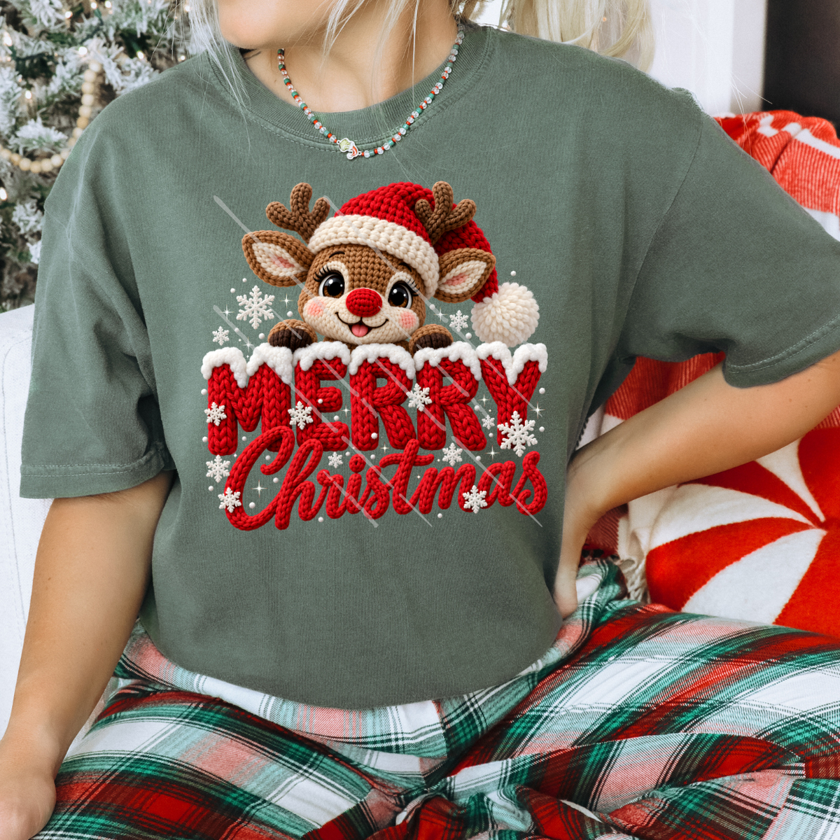 MERRY CHRISTMAS REINDEER - DTF TRANSFER